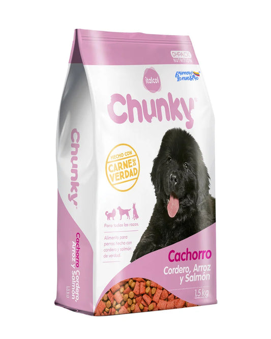 Chunky Perros Cachorros Cordero, Arroz y Salmón 1,5kg