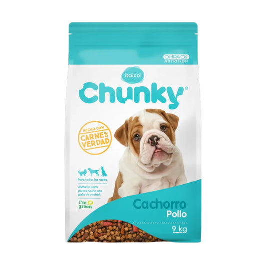 Chunky Perros Cachorros Pollo y Arroz 9Kg