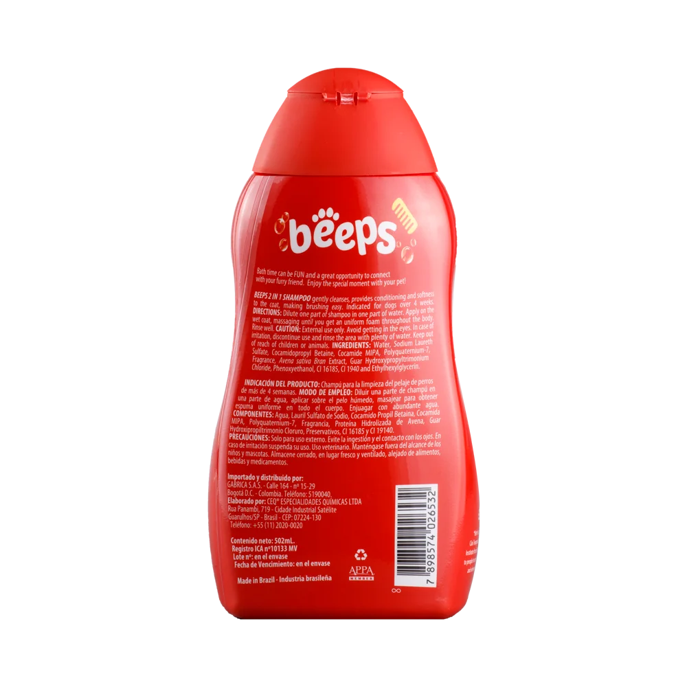 Shampoo para mascotas 2 en 1 Beeps- 502ml
